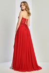 Load image into Gallery viewer, Prom Dresses Prom Long A Line Corset Slit Formal Dress Red