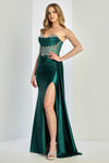 Load image into Gallery viewer, Prom Dresses Beaded Prom Long Formal Slit Corset Evening Dress Emerald