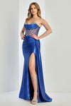Load image into Gallery viewer, Prom Dresses Beaded Prom Long Formal Slit Corset Evening Dress Red