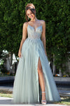 Load image into Gallery viewer, Prom Dresses Prom Long A Line Corset Beaded Formal Dress Sage