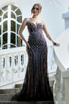 Load image into Gallery viewer, Prom Dresses Long Formal Beaded Evening Prom Dress Black Nude