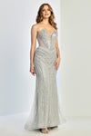 Load image into Gallery viewer, Prom Dresses Prom Fitted Long Formal Beaded Dress Silver