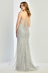 Load image into Gallery viewer, Prom Dresses Prom Fitted Long Formal Beaded Dress Silver