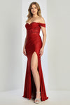 Load image into Gallery viewer, Prom Dresses Glitter Prom Long Formal Corset Slit Dress Burgundy