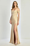 Load image into Gallery viewer, Prom Dresses Glitter Prom Long Formal Corset Slit Dress Champagne