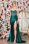 Load image into Gallery viewer, Prom Dresses Pleated Long Formal Beaded Prom Dress Emerald