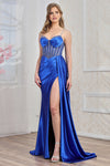 Load image into Gallery viewer, Prom Dresses Pleated Long Formal Beaded Prom Dress Royal Blue