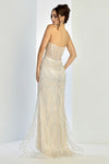 Load image into Gallery viewer, Prom Dresses Fitted Long Formal Beaded Prom Dress Silver Nude