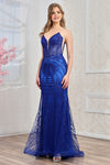 Load image into Gallery viewer, Prom Dresses Fitted Long Formal Beaded Prom Dress Royal Blue