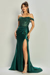 Load image into Gallery viewer, Prom Dresses Prom Long Formal Beaded Corset Evening Gown Emerald