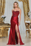 Load image into Gallery viewer, Prom Dresses Floral Long Formal Sequin Prom Dress Deep Red