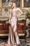 Load image into Gallery viewer, Prom Dresses Floral Long Formal Sequin Prom Dress Mocha Gold