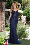 Load image into Gallery viewer, Prom Dresses Long Fitted Formal Prom Beaded Dress Navy