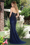 Load image into Gallery viewer, Prom Dresses Long Fitted Formal Prom Beaded Dress Navy