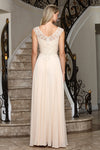 Load image into Gallery viewer, Wholesale Illusion Bateau Neck Cap Sleeve Beaded Sequin A-Line Chiffon Evening Gown by LAL3353-03