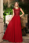 Load image into Gallery viewer, Prom Dresses Long Formal A Line Beaded Prom Dress LA Merchandise 3353 Burgundy