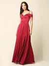 Load image into Gallery viewer, Off-Shoulder Satin A-Line Evening Gown With Slit By LA Merchandise LAV3355 - - Formal Dress LAV