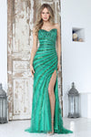Load image into Gallery viewer, Wholesale Strapless Sequin Beaded Sheath Prom Evening Gown with Slit by LAL3395
