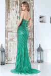 Load image into Gallery viewer, Wholesale Strapless Sequin Beaded Sheath Prom Evening Gown with Slit by LAL3395