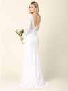 Load image into Gallery viewer, LA Merchandise LAV3407 Long Sleeve Lace Mermaid Wedding Dress with V-Neckline, Low Back, and Train