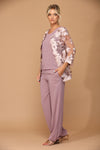 Load image into Gallery viewer, LA Merchandise LAV3426 3-Piece Mother of the Bride Pantsuit with Sheer Floral Jacket Elegant Evening Set