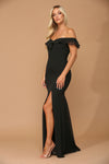 Cargar imagen en el visor de la galería, Long Off-Shoulder Chiffon Dress By LA Merchandise LAV3438 - - Long Bridesmaids Dress LAV