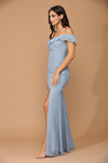 Cargar imagen en el visor de la galería, Long Off-Shoulder Chiffon Dress By LA Merchandise LAV3438 - - Long Bridesmaids Dress LAV
