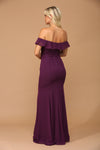 Cargar imagen en el visor de la galería, Long Off-Shoulder Chiffon Dress By LA Merchandise LAV3438 - - Long Bridesmaids Dress LAV