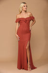 Cargar imagen en el visor de la galería, Long Off-Shoulder Chiffon Dress By LA Merchandise LAV3438 - - Long Bridesmaids Dress LAV