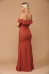 Cargar imagen en el visor de la galería, Long Off-Shoulder Chiffon Dress By LA Merchandise LAV3438 - - Long Bridesmaids Dress LAV