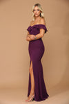 Cargar imagen en el visor de la galería, Long Off-Shoulder Chiffon Dress By LA Merchandise LAV3438 - - Long Bridesmaids Dress LAV