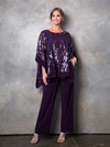 Load image into Gallery viewer, LA Merchandise LAV3443 Formal Pant Set W/ Sequin Cape Overlay - - Dress LAV