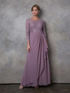 Load image into Gallery viewer, 3/4 Sleeve Lace Ankle-Length Mother of the Bride Gown By LA Merchandise LAV3446 - Mauve - Mother of the Bride Dresses LAV