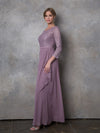 Load image into Gallery viewer, 3/4 Sleeve Lace Ankle-Length Mother of the Bride Gown By LA Merchandise LAV3446 - - Mother of the Bride Dresses LAV