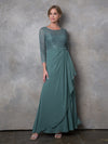 Load image into Gallery viewer, 3/4 Sleeve Lace Ankle-Length Mother of the Bride Gown By LA Merchandise LAV3446 - - Mother of the Bride Dresses LAV