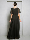 Load image into Gallery viewer, LAV3468 Wholesale Short Bell Sleeve Mother of the Bride Dress with Round Keyhole Neckline
