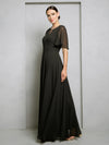 Load image into Gallery viewer, LAV3468 Wholesale Short Bell Sleeve Mother of the Bride Dress with Round Keyhole Neckline