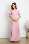 Load image into Gallery viewer, LAV3468 Wholesale Short Bell Sleeve Mother of the Bride Dress with Round Keyhole Neckline