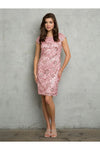 Load image into Gallery viewer, Cap Sleeve Short Mother of the Bride Lace Dress By LA Merchandise LAV3473 - - Mother of the Bride Dresses LAV