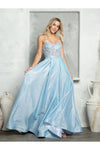 Load image into Gallery viewer, Metallic Formal Prom Dress By LA Merchandise LAV3478 - Ice Blue - Prom Dresses LAV