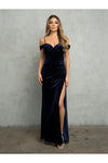 Load image into Gallery viewer, Cold Shoulder Long Velvet Evening Dress By LA Merchandise LAV3488 - - Prom Dresses LAV