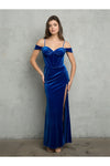 Load image into Gallery viewer, Cold Shoulder Long Velvet Evening Dress By LA Merchandise LAV3488 - - Prom Dresses LAV