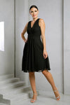 Load image into Gallery viewer, Wholesale Sleeveless Ruched Bodice Pleated Waistband A-Line Short Chiffon Dress by LAV3495