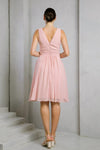 Load image into Gallery viewer, Wholesale Sleeveless Ruched Bodice Pleated Waistband A-Line Short Chiffon Dress by LAV3495