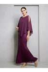 Load image into Gallery viewer, Formal Cold Shoulder Cape Mother of the Bride Dress By LA Merchandise LAV3496 - - Mother of the Bride Dresses LAV
