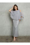 Load image into Gallery viewer, Formal Cold Shoulder Cape Mother of the Bride Dress By LA Merchandise LAV3496 - - Mother of the Bride Dresses LAV