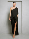 Load image into Gallery viewer, One-Shoulder Formal Jumpsuit With Slit By LA Merchandise LAV3499 - Black - Jumpsuit LAV