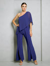 Load image into Gallery viewer, One-Shoulder Formal Jumpsuit With Slit By LA Merchandise LAV3499 - Royal - Jumpsuit LAV