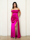 Load image into Gallery viewer, Long Slit Fitted Formal Prom Dress By LA Merchandise LAV3503 - Fuchsia - Prom Dresses LAV