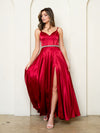 Load image into Gallery viewer, Long A-Line Prom Dress With Slit And Pockets By LA Merchandise LAV3506 - Red - Prom Dresses LAV